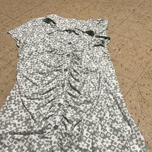 Green and white flower dress